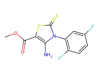 Methyl 4-amino-3-(2,5-difluorophenyl)-2-sulfanylidene-1,3-thiazole-5-carboxylate structure
