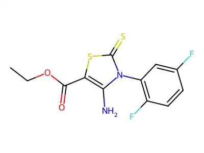 Ethyl 4-amino-3-(2,5-difluorophenyl)-2-sulfanylidene-1,3-thiazole-5-carboxylate structure