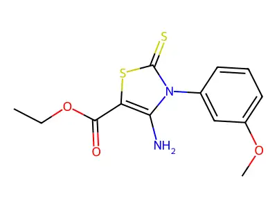Ethyl 4-amino-3-(3-methoxyphenyl)-2-sulfanylidene-1,3-thiazole-5-carboxylate structure