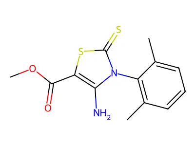 Methyl 4-amino-3-(2,6-dimethylphenyl)-2-sulfanylidene-1,3-thiazole-5-carboxylate structure