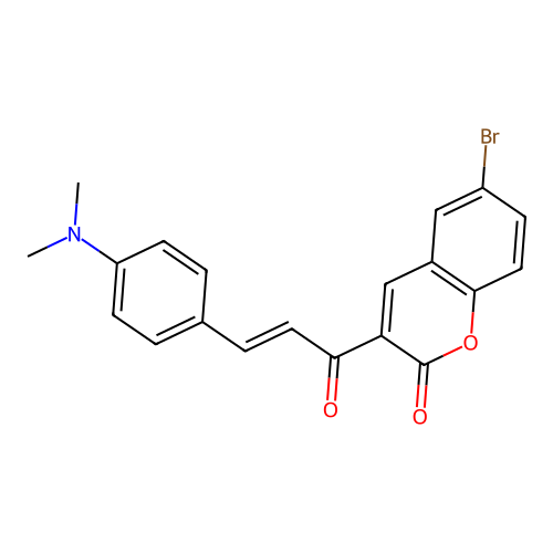 6-bromo-3-[(2E)-3-[4-(dimethylamino)phenyl]prop-2-enoyl]-2H-chromen-2-one structure