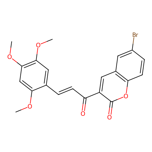 6-bromo-3-[(2E)-3-(2,4,5-trimethoxyphenyl)prop-2-enoyl]-2H-chromen-2-one structure