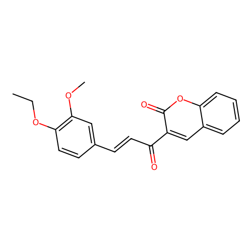 3-[(2E)-3-(4-ethoxy-3-methoxyphenyl)prop-2-enoyl]-2H-chromen-2-one structure
