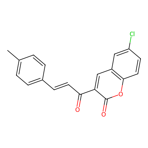 6-chloro-3-[(2E)-3-(4-methylphenyl)prop-2-enoyl]-2H-chromen-2-one structure