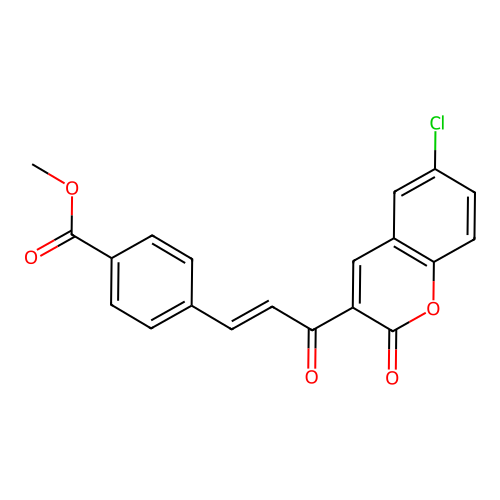 methyl 4-[(E)-3-(6-chloro-2-oxochromen-3-yl)-3-oxoprop-1-enyl]benzoate structure