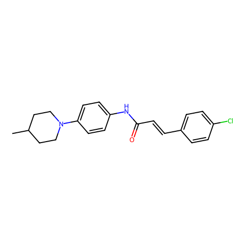 (2E)-3-(4-chlorophenyl)-N-[4-(4-methylpiperidin-1-yl)phenyl]prop-2-enamide structure