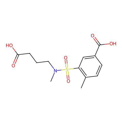3-[(3-Carboxypropyl)(methyl)sulfamoyl]-4-methylbenzoic acid structure