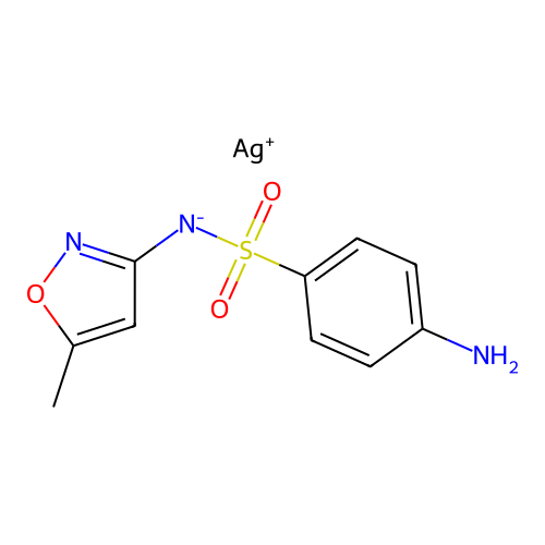 (4-Amino-5-methylisoxazoyl) benzenesulfonamide silver structure