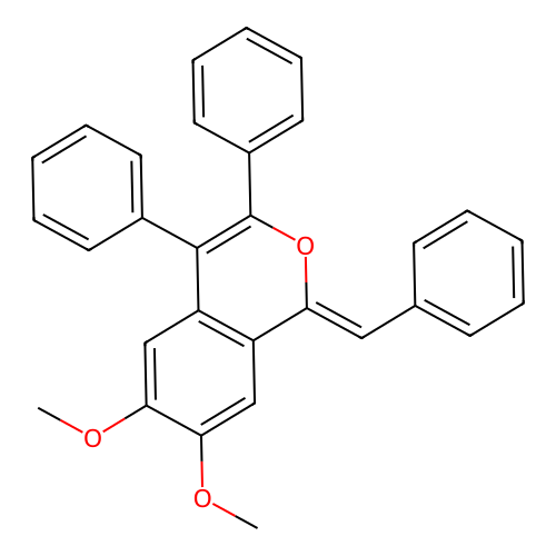 (1Z)-1-benzylidene-6,7-dimethoxy-3,4-diphenyl-1H-isochromene structure