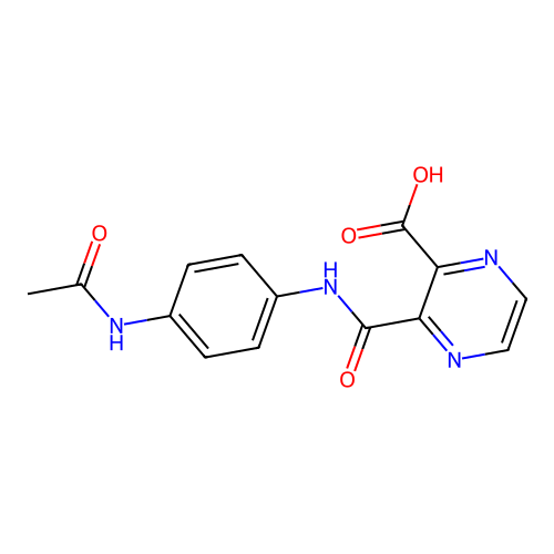 3-((4-Acetamidophenyl)carbamoyl)pyrazine-2-carboxylic acid structure