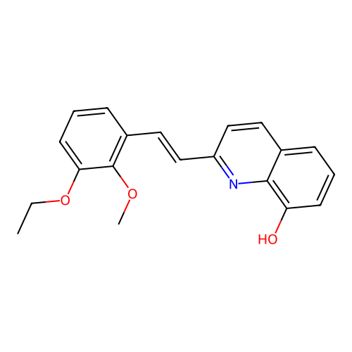 2-[(E)-2-(3-ethoxy-2-methoxyphenyl)ethenyl]quinolin-8-ol structure