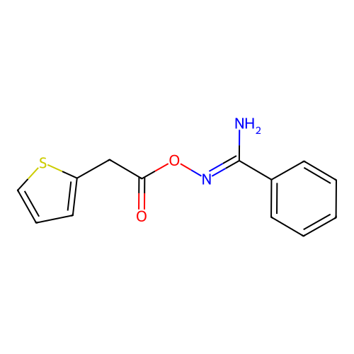 N'-{[2-(thiophen-2-yl)acetyl]oxy}benzenecarboximidamide structure