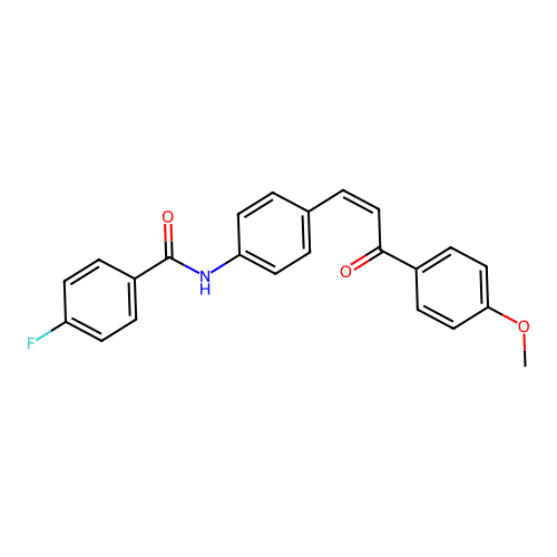 4-fluoro-N-{4-[3-(4-methoxyphenyl)-3-oxo-1-propen-1-yl]phenyl}benzamide structure