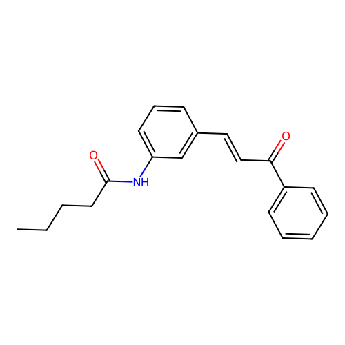 N-[3-[(E)-3-oxo-3-phenylprop-1-enyl]phenyl]pentanamide structure