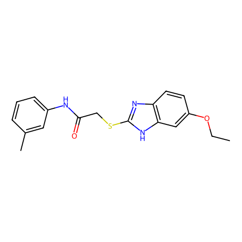 2-[(5-ethoxy-1H-benzimidazol-2-yl)sulfanyl]-N-(3-methylphenyl)acetamide structure