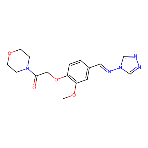 2-[2-methoxy-4-[(E)-1,2,4-triazol-4-yliminomethyl]phenoxy]-1-morpholin-4-ylethanone structure