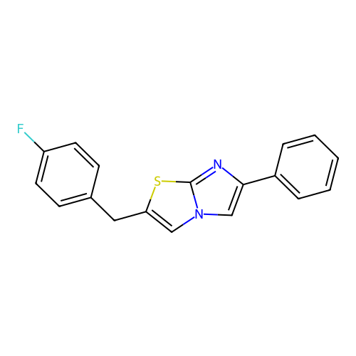 2-[(4-Fluorophenyl)methyl]-6-phenylimidazo[2,1-b][1,3]thiazole structure