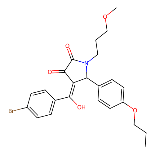 4-(4-bromobenzoyl)-3-hydroxy-1-(3-methoxypropyl)-5-(4-propoxyphenyl)-2,5-dihydro-1H-pyrrol-2-one structure
