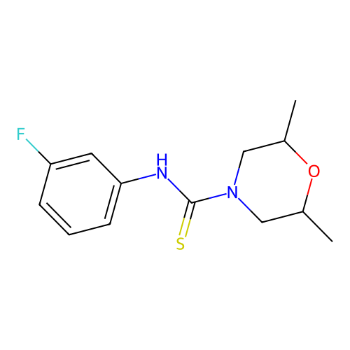 N-(3-fluorophenyl)-2,6-dimethylmorpholine-4-carbothioamide structure