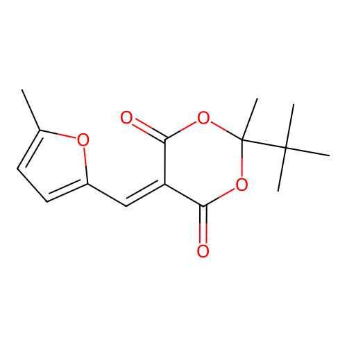 2-Tert-butyl-2-methyl-5-[(5-methylfuran-2-yl)methylidene]-1,3-dioxane-4,6-dione structure