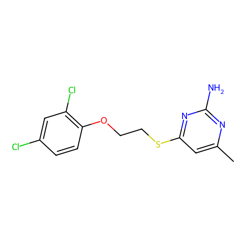 4-{[2-(2,4-Dichlorophenoxy)ethyl]sulfanyl}-6-methylpyrimidin-2-amine structure