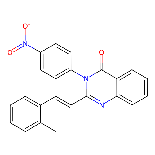 2-[(E)-2-(2-methylphenyl)ethenyl]-3-(4-nitrophenyl)quinazolin-4-one structure