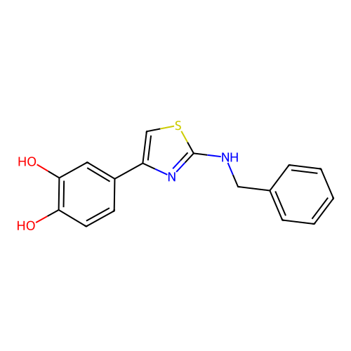 4-[2-(Benzylamino)-1,3-thiazol-4-yl]benzene-1,2-diol structure
