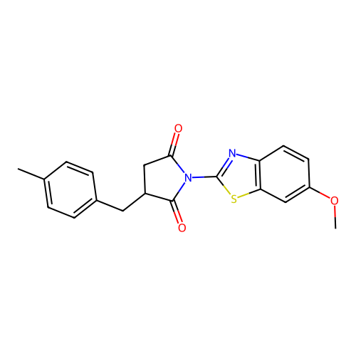 1-(6-Methoxy-benzothiazol-2-yl)-3-(4-methyl-benzyl)-pyrrolidine-2,5-dione structure