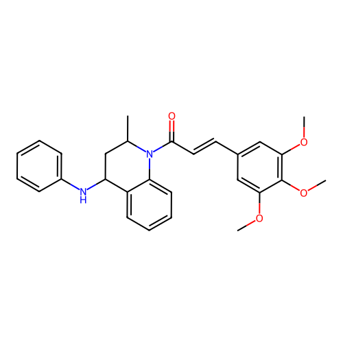 (2E)-1-[2-methyl-4-(phenylamino)-3,4-dihydroquinolin-1(2H)-yl]-3-(3,4,5-trimethoxyphenyl)prop-2-en-1-one structure