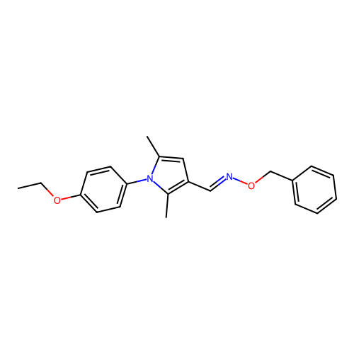 (E)-N-(benzyloxy)-1-[1-(4-ethoxyphenyl)-2,5-dimethyl-1H-pyrrol-3-yl]methanimine structure