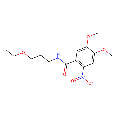 N-(3-ethoxypropyl)-4,5-dimethoxy-2-nitrobenzamide structure