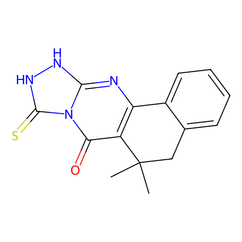 6,6-dimethyl-9-sulfanyl-6,12-dihydrobenzo[h][1,2,4]triazolo[3,4-b]quinazolin-7(5H)-one structure