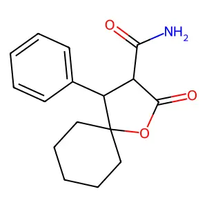 2-Oxo-4-phenyl-1-oxaspiro[4.5]decane-3-carboxamide structure