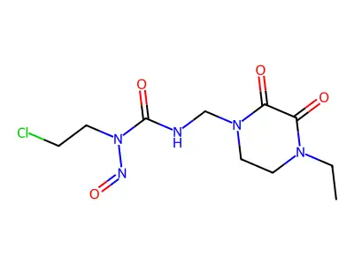 Urea, N-(2-chloroethyl)-N'-((2,3-dioxo-4-ethyl-1-piperazinyl)methyl)-N-nitroso- structure