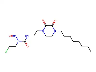 Urea, N-(2-chloroethyl)-N'-(2-(2,3-dioxo-4-octyl-1-piperazinyl)ethyl)-N-nitroso- structure