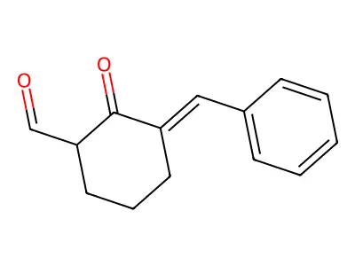 3-Benzylidene-2-oxo-cyclohexanecarbaldehyde structure