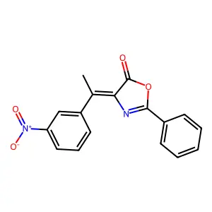 (Z)-4-(1-(3-Nitrophenyl)ethylidene)-2-phenyloxazol-5(4H)-one structure