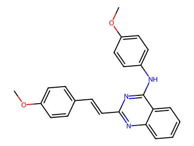N-(4-methoxyphenyl)-2-[(1E)-2-(4-methoxyphenyl)ethenyl]quinazolin-4-amine structure