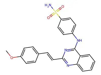 4-[[2-[2-(4-methoxyphenyl)ethenyl]quinazolin-4-yl]amino]benz structure