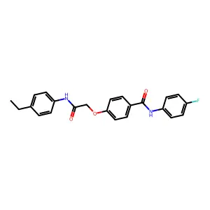 4-[2-(4-ethylanilino)-2-oxoethoxy]-N-(4-fluorophenyl)benzamide structure