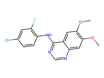 N-(4-chloro-2-fluorophenyl)-6,7-dimethoxyquinazolin-4-amine structure