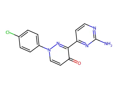 3-(2-Aminopyrimidin-4-yl)-1-(4-chlorophenyl)-1,4-dihydropyridazin-4-one structure