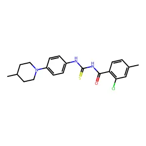 2-chloro-4-methyl-N-[[4-(4-methylpiperidin-1-yl)phenyl]carbamothioyl]benzamide structure