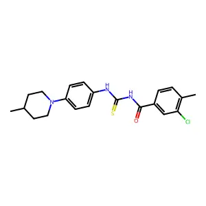 3-chloro-4-methyl-N-[[4-(4-methylpiperidin-1-yl)phenyl]carbamothioyl]benzamide structure