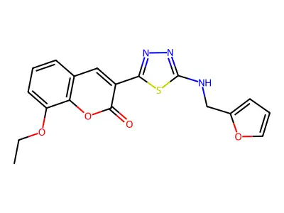 8-Ethoxy-3-[5-(furan-2-ylmethylamino)-1,3,4-thiadiazol-2-yl]chromen-2-one structure