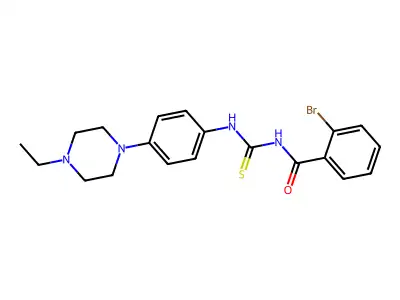 2-bromo-N-[[4-(4-ethylpiperazin-1-yl)phenyl]carbamothioyl]benzamide structure