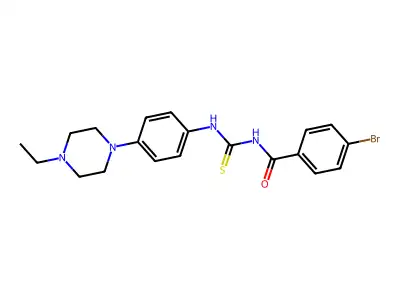 4-bromo-N-[[4-(4-ethylpiperazin-1-yl)phenyl]carbamothioyl]benzamide structure