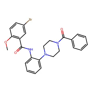 N-[2-(4-benzoyl-1-piperazinyl)phenyl]-5-bromo-2-methoxybenzamide structure