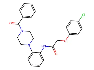 N-[2-(4-benzoylpiperazin-1-yl)phenyl]-2-(4-chlorophenoxy)acetamide structure