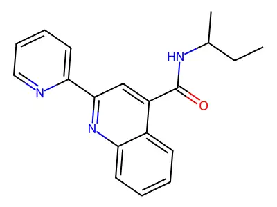 N-(butan-2-yl)-2-(pyridin-2-yl)quinoline-4-carboxamide structure